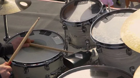 Close up drummer solo Stock Footage