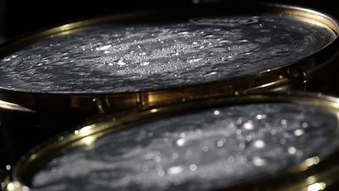 Close up of drums with styrofoam balls for special effect hit by unrecognizable Stock Footage 81228277