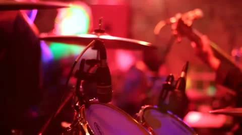 Close-up Drumset Performance Stock Footage 12589963