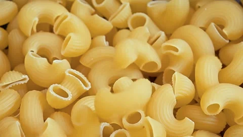 Close-up of Dry Elbow Macaroni Pasta Texture Stock Footage 341439420