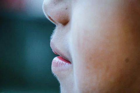 Close up of Dry Lips-Enhanced Fotos de archivo