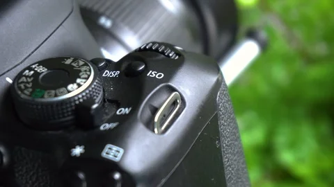 Close Up DSLR Camera Buttons And Dials Stock Footage 92171412