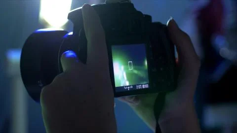 Close Up Of Dslr Camera Recording Video Stock Photos