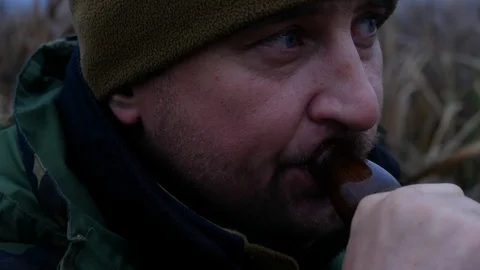 Close up of duck hunter Stock Footage 100629206