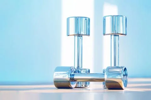 Close-up dumbbell in the gym Foto stock