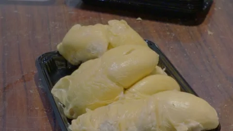 Close-up of durian flesh. Vidéo 341776083