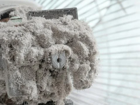 Close up Dust on system air conditioner or electric fan, Not cleaned Stock Photos