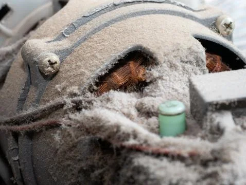 Close up Dust on system air conditioner or electric fan, Not cleaned Stock Photos