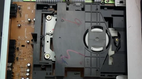 Close up of DVD loading mechanism 4 Stock Footage 40381485