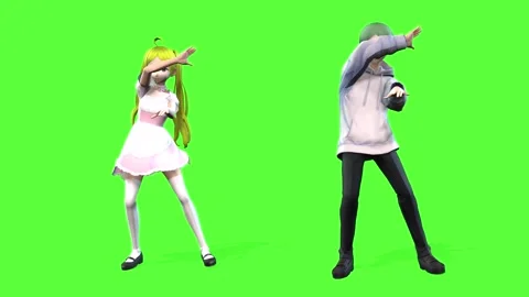 Close-up Dynamic Dance by Anime Duo Stock Footage 318216951