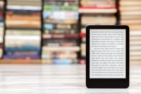A close-up of an e-book with space for writing on the screen. Stock Photos