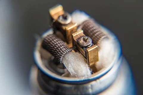 Close up on e-cigarette coils Foto stock