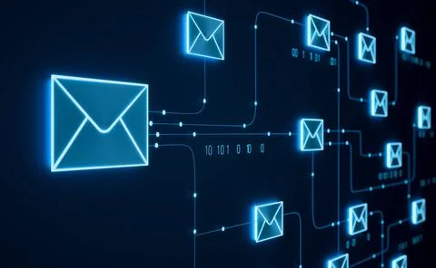  Close-up e-mail server, icon, transfer, communication and data. Close-up ... Stock Photos