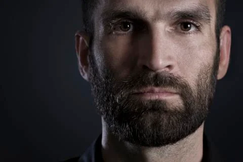Close up of earnest looking man. Foto stock