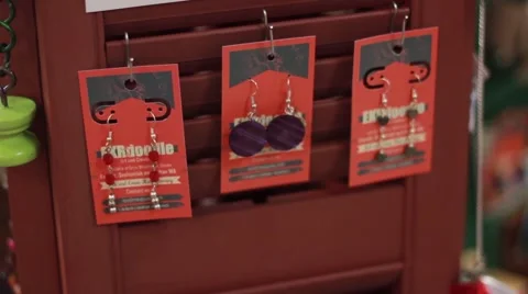 Close up of earrings Stock Footage 61577755