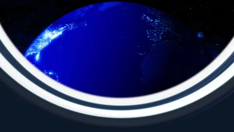 A close-up of an at Earth from space. The detailed view of the planet and t.. Stock Footage 293484845