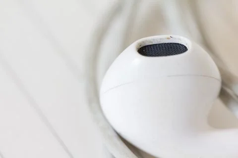Close up earwax in earphone Stock Photos