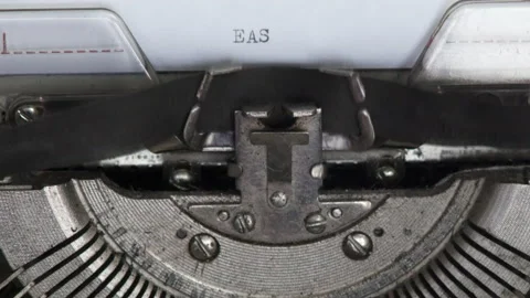 Close up EAST BERLIN being typed on vintage typewriter Stock Footage 185149338