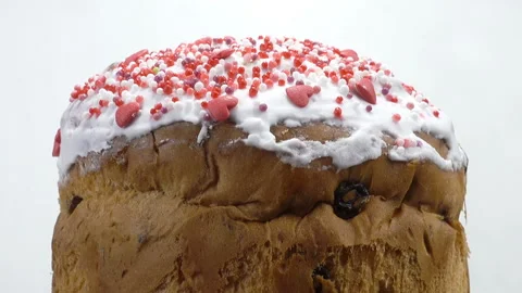 Close-up Easter cake with sugar icing Stock Footage 231412303