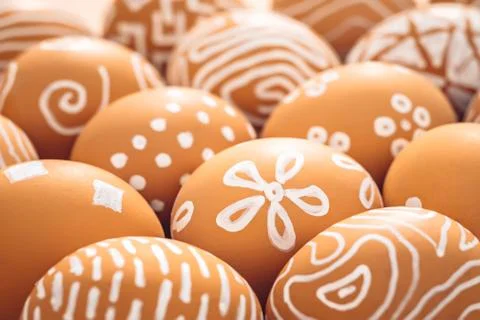 Close-up of Easter eggs. Simple eco-frendly texture background Stock Photos