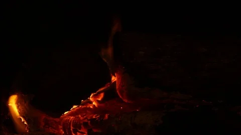 Close Up Edge Of Log Burning Stock Footage 106677076