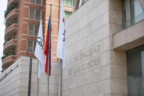 Close up edificio de la Municipalidad de Las Condes, Santiago Chile Stock Photos
