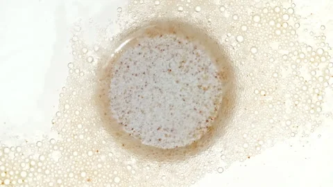 Close-up Effervescent tablet aspirin, vitamins on a white background. Macro shot Stock Footage 276996490