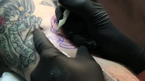 Close up Egg Cup Tattoo 2 스톡 동영상 10920203