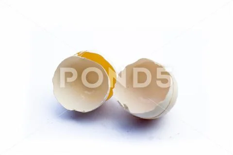 Close up of Egg, Ovum shells isolated on white. Stock Photos