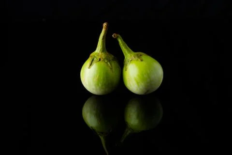Close up Eggplant on black Stock Photos