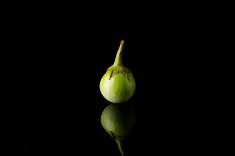 Close up Eggplant on black Stock Photos