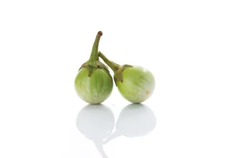 Close up Eggplant on white Stock Photos