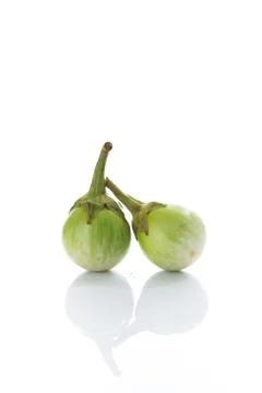 Close up Eggplant on white Foto stock