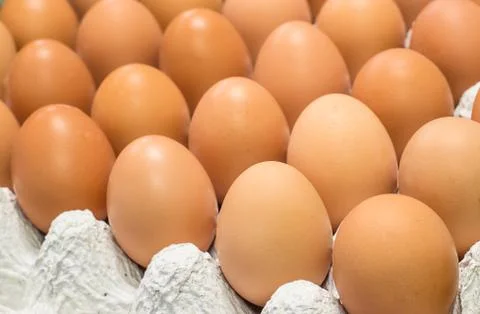 Close up eggs in the package Foto stock