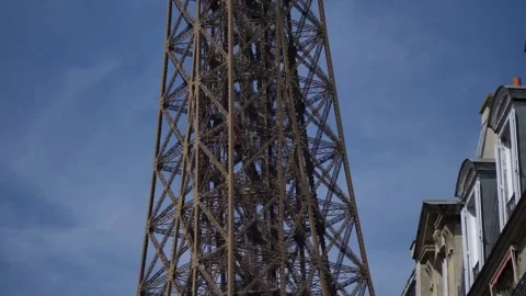 Close-up of the Eiffel Tower in Paris Video stock 322114373