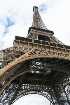 Close up of Eiffel tower part in Paris Stock Photos