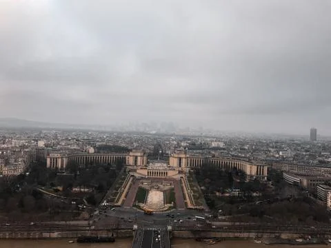 Close to the Eiffel tower, symbol of Paris. From the top of the tower. Stock Photos