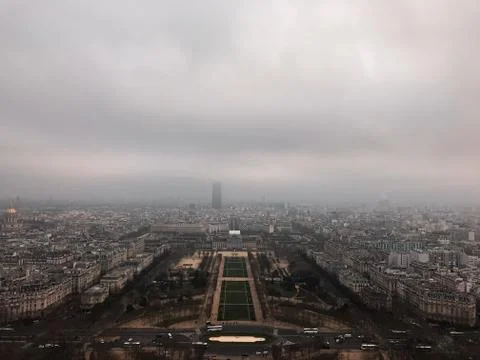 Close to the Eiffel tower, symbol of Paris. From the top of the tower. Stock Photos