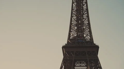 Close up of Eiffel Tower top structure at sunset in Paris, 4K Video stock 344976011