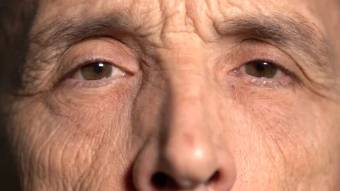 Close-up. the elderly man stared at the camera Stock Footage 145181729
