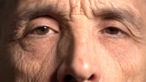 Close-up. the elderly man stared at the camera Stock Footage 156838793