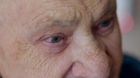 Close-Up of Elderly Woman's Eyes, Side View Stock Footage 283301931