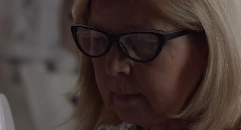 Close-up of an elderly woman's face Stock Footage 146201877