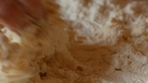Close up of elderly woman's hand kneading Stock Footage 84196450