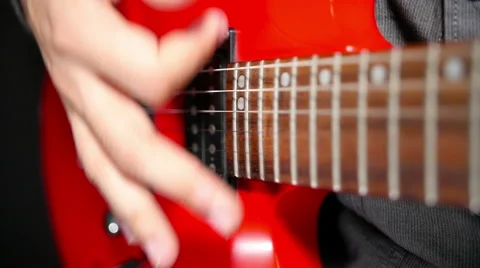 Close Up of Electric Guitar String Vibration Video stock 62344950