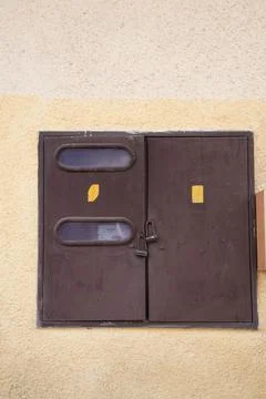 A close up of a an electric panel with copy space Stock Photos