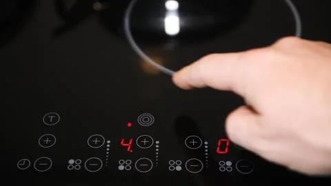Close up of electric stove control panel Stock Photos