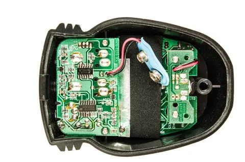 Close up of an electric system on white background. Cross-section in a white Photos