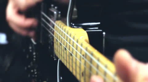 Close-up of electrical guitar strings Stock Footage 22554471