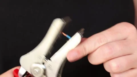Close-up of electrical installation work process, wiring repair Vídeos de archivo 345917088
